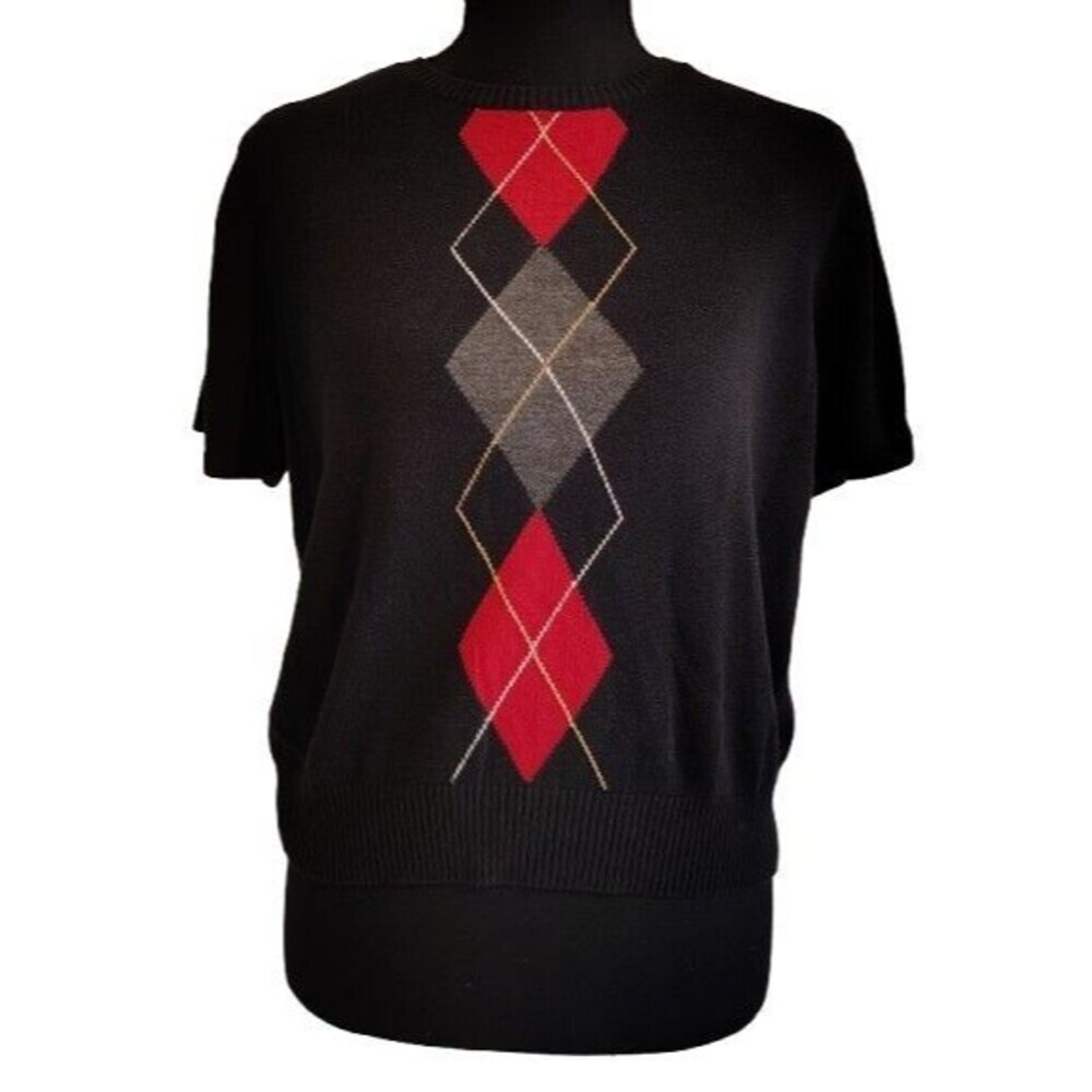 Villager Liz Claiborne Company Vintage Argyle Sweater Gilmore Girls Crop Med